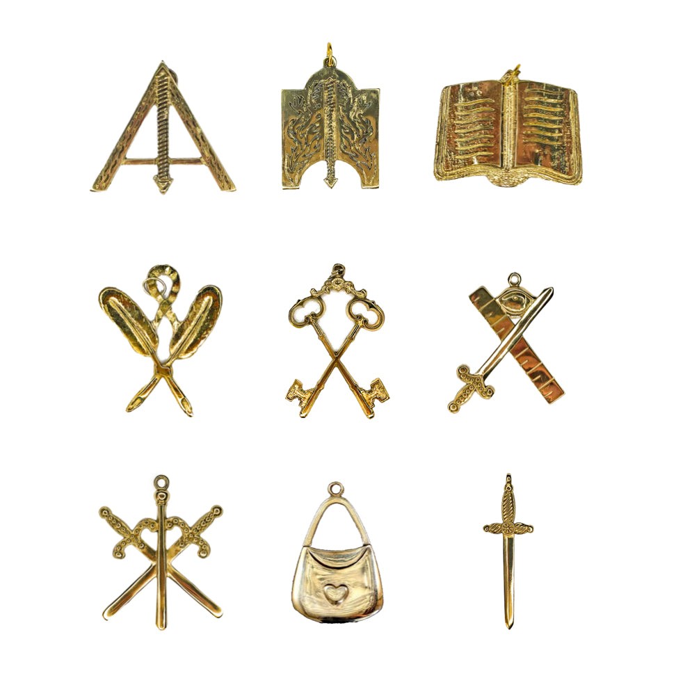 Pack 9 Bijoux Officiers. Bronze - Cerneau Rite Nos Colonnes - boutique maçonnique