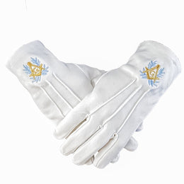 Gants Blancs Maçonniques Équerre Compas Acacia – Pureté et Symboles Unis