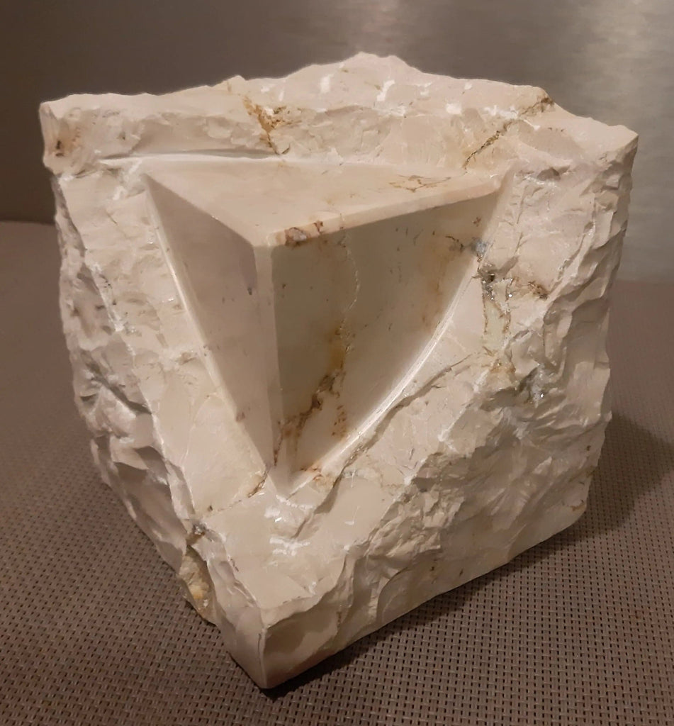 Sculpture « Cube » marbre de Carrare ou calcaire sculpture Nos Colonnes - Boutique Maçonnique