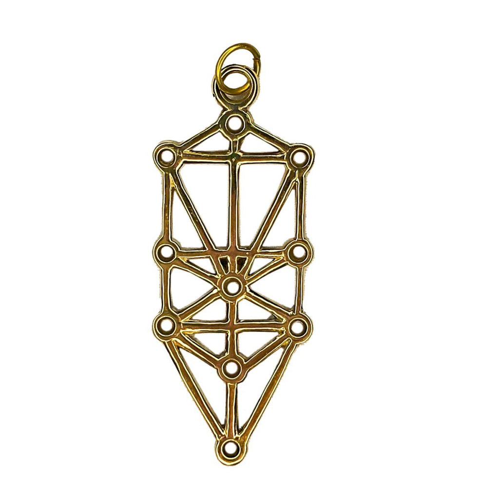 Pendentif doré représentant l’arbre séphirothique, bijou symbolique de la Kabbale et de la franc-maçonnerie — Nos Colonnes