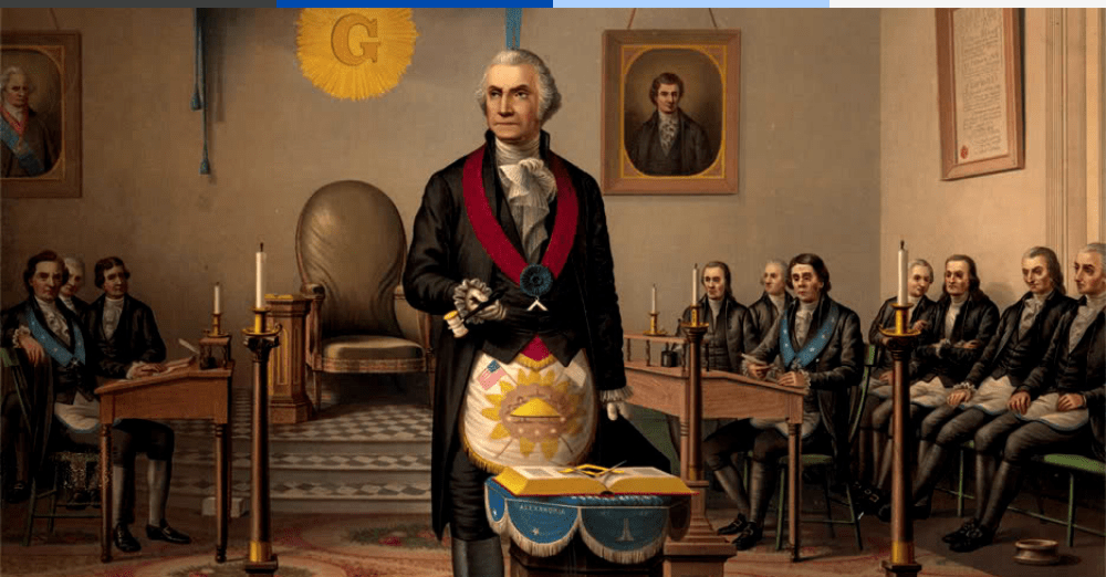 George Washington revêtu du tablier maçonnique – Nos Colonnes