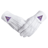 Masonic Regalia White Gloves. Cryptic Degrees, embroidered on purple background