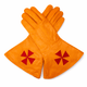 Gants Maçonniques Ocre en Cuir – Croix Templière Brodée