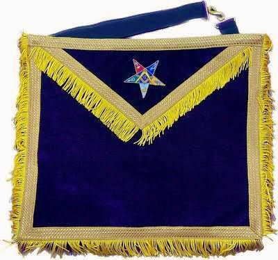 Tablier Protecteur velours avec frange - OES Nos Colonnes - Boutique Maçonnique