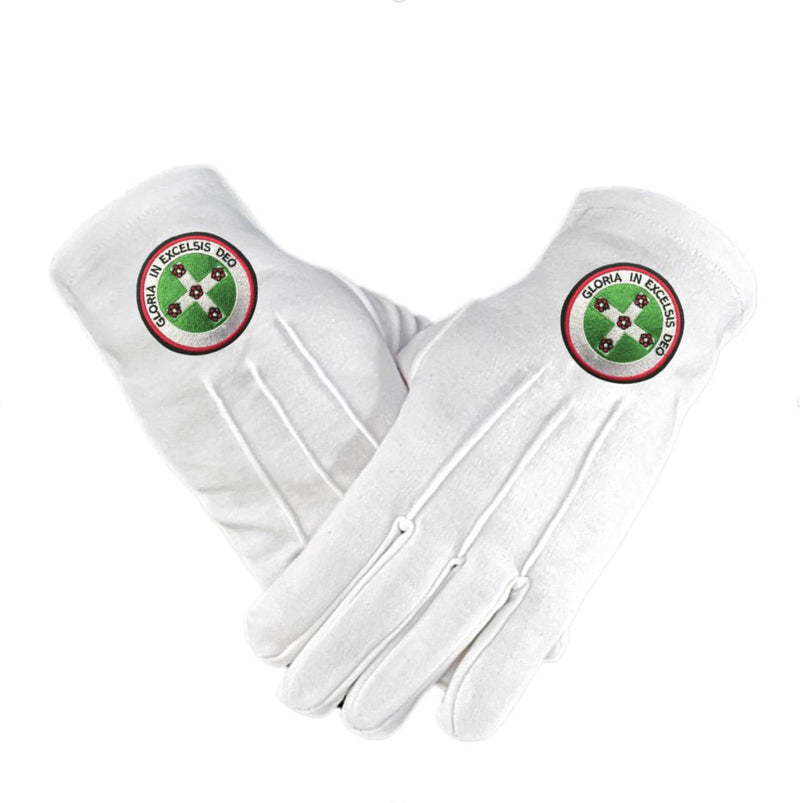 Gants blancs Ordre Royal d’Écosse Nos Colonnes - Boutique Maçonnique