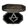 Broche ancienne en argent - Équerre et Compas maçonnique