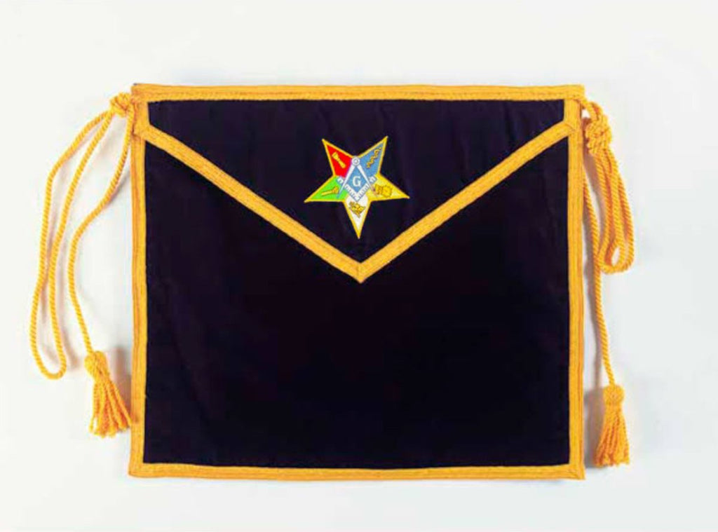 Tablier Protecteur velours avec corde décorative - OES Nos Colonnes - Boutique Maçonnique