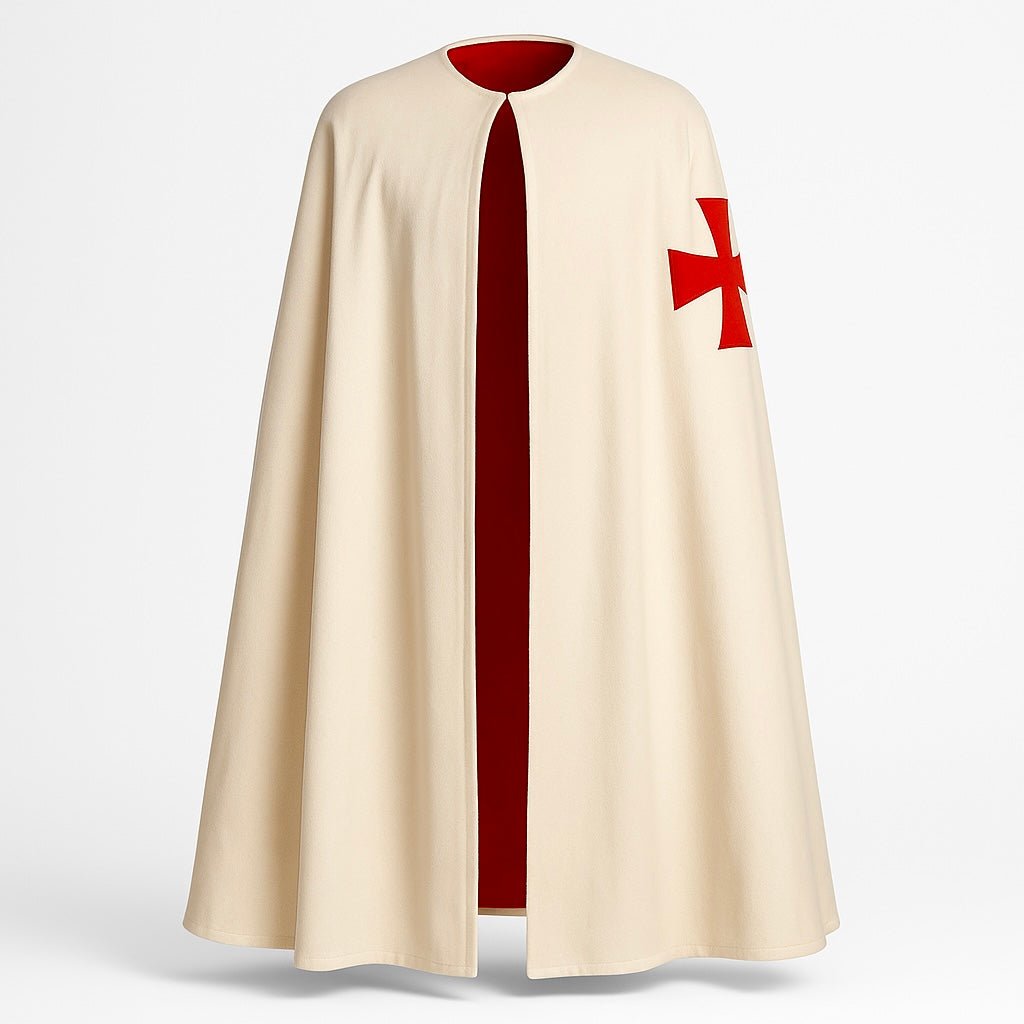 Cape réversible CBCS – Nos Colonnes – Cape maçonnique blanche et rouge pour Chevalier Bienfaisant de la Cité Sainte du Rite Écossais Rectifié