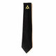 Cravate Maçonnique Noire – Équerre / Compas Or – Satin Élégant – Finition Classique
