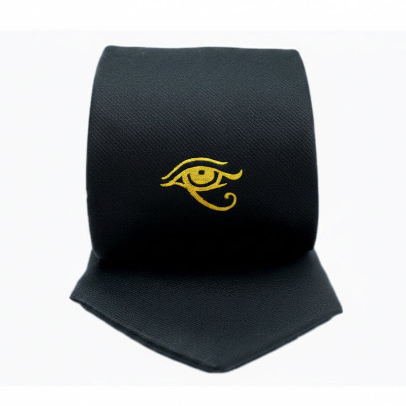 Cravate Maçonnique Noire symbole Œil d’Horus Or - Nos Colonnes
