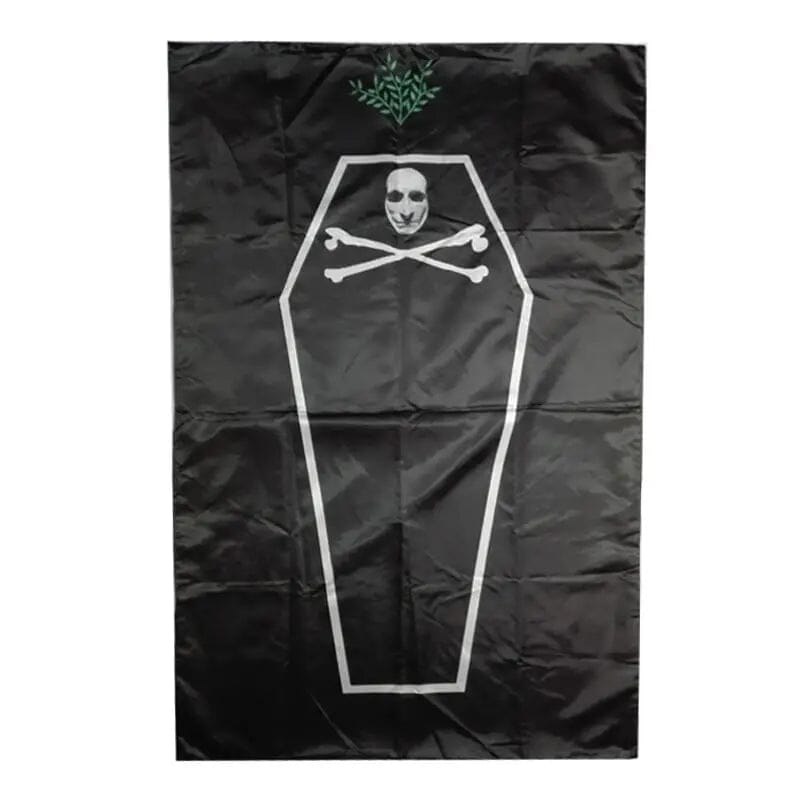 Drap mortuaire "Masque blanc" - Satin (190x131cm) bandeau cabinet de reflexion Nos Colonnes - Boutique Maçonnique 