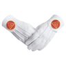 Masonic Regalia White Gloves. Royal Arch Triple Tau embroidered on red background