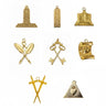 Set 8 Lodge Officers Collar Jewels. Bronze - Rectified Scottish Rite (RSR)