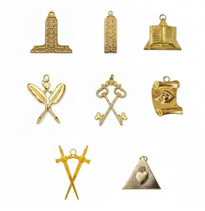 Pack 8 Bijoux Collège des Officiers. Bronze - Régime Écossais Rectifié (RER) - Nos Colonnes