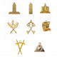 Set 8 Lodge Officers Collar Jewels. Bronze - Rectified Scottish Rite (RSR)