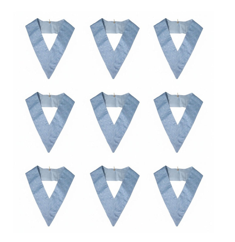 Pack 9 Sautoirs Officiers. Dos bleu ciel - Rite Français Traditionnel - Moderne - Rétabli - Nos Colonnes