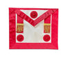 Master Mason Apron. 3 Rosettes & Tassels. 39x33cm - Ancient Accepted Scottish Rite (AASR)