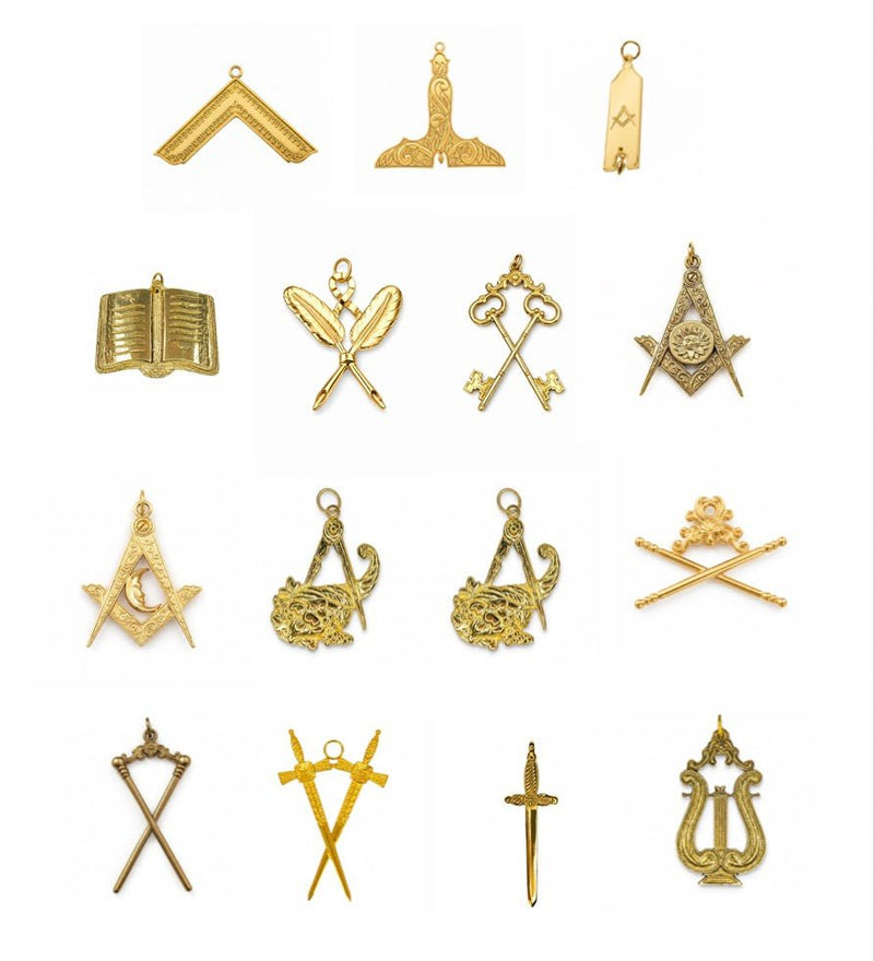 Pack 15 Bijoux Officiers & Vénérable - Rite d’York - Nos Colonnes