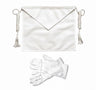 Entered Apprentice Apron. Decorative cord with tassels. Real leather. 36x31cm - Blue Lodge, York Rite