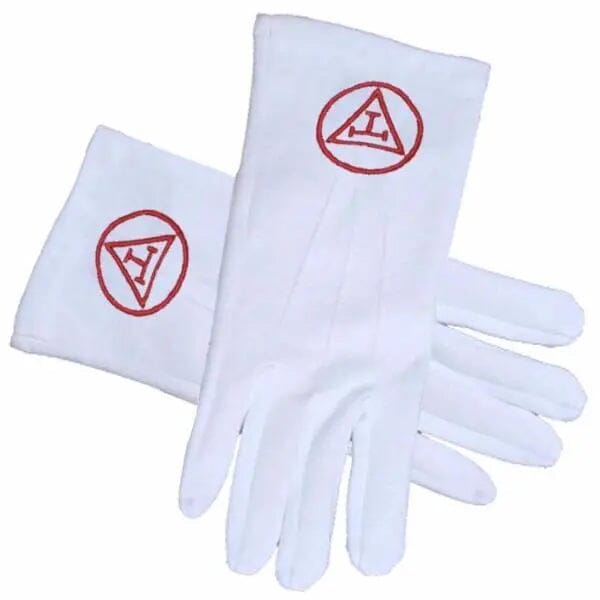 Gants Maçonniques Blancs. Triple Tau de l’Arche Royale gants Nos Colonnes - Boutique Maçonnique 