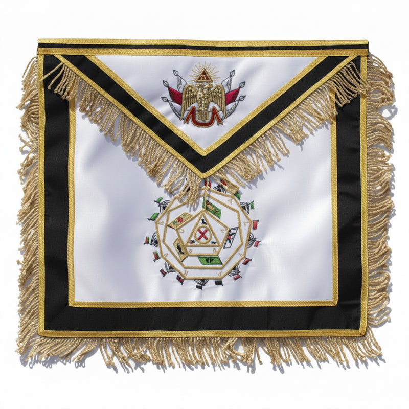 Tablier Sublime Prince du Royal Secret. Cuir Véritable - 32° degré REAA - Nos Colonnes