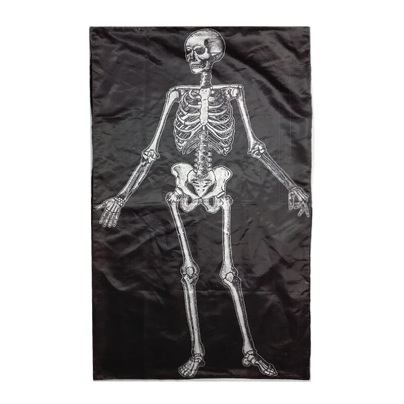 Drap mortuaire "Squelette" - Satin (200x130cm) Nos Colonnes - Boutique Maçonnique 
