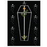 Drap mortuaire "Cercueil & divers symboles" - Satin (190x131cm)