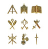 9 Lodge Officers Collar Jewels Set. Cerneau Rite