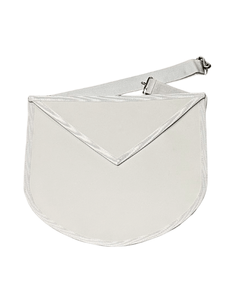 Tablier Apprenti/Compagnon. Bord arrondi. Simili cuir. 36x31 cm + 1 paire de gants offertes - Rite Français Moderne Rétabli - Nos Colonnes