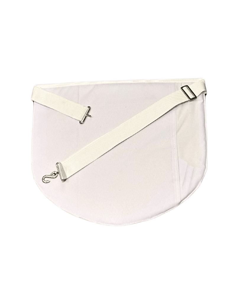 Tablier Apprenti/Compagnon. Bord arrondi. Simili cuir. 36x31 cm + 1 paire de gants offertes - Rite Français Moderne Rétabli - Nos Colonnes