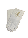 Masonic Regalia White Gloves. Royal Arch Triple Tau embroidered 