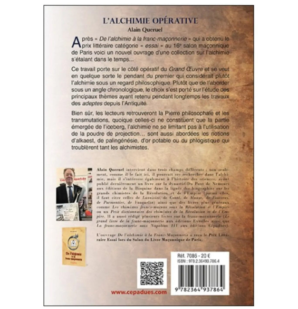 L'alchimie opérative livre maconnique Nos Colonnes - Boutique Maçonnique 