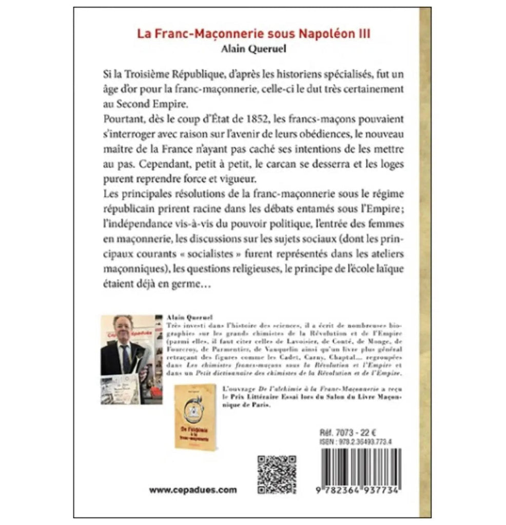 La Franc-maçonnerie sous Napoléon III livre maconnique Nos Colonnes - Boutique Maçonnique 