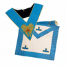 Worshipful Master Set. Apron 3 Rosettes + Collar - French Rite "Groussier"