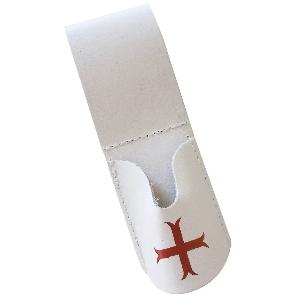 Passant porte-épée cuir blanc Écuyer Novice/CBCS (Croix) - Ordre Intérieur RER Ceinturon Nos Colonnes - Boutique Maçonnique 