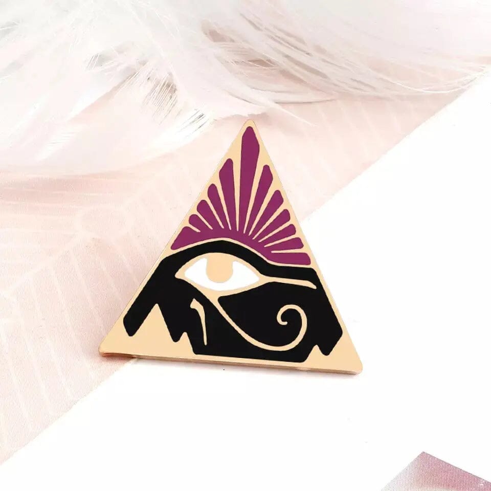 Pin's Maçonnique Œil d’Horus sur Triangle pins Nos Colonnes - Boutique Maçonnique 