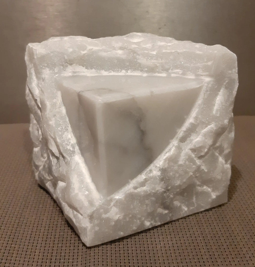 BONNES AFFAIRES - Sculpture « Cube » marbre de Carrare 8x8cm sculpture Nos Colonnes - Boutique Maçonnique 