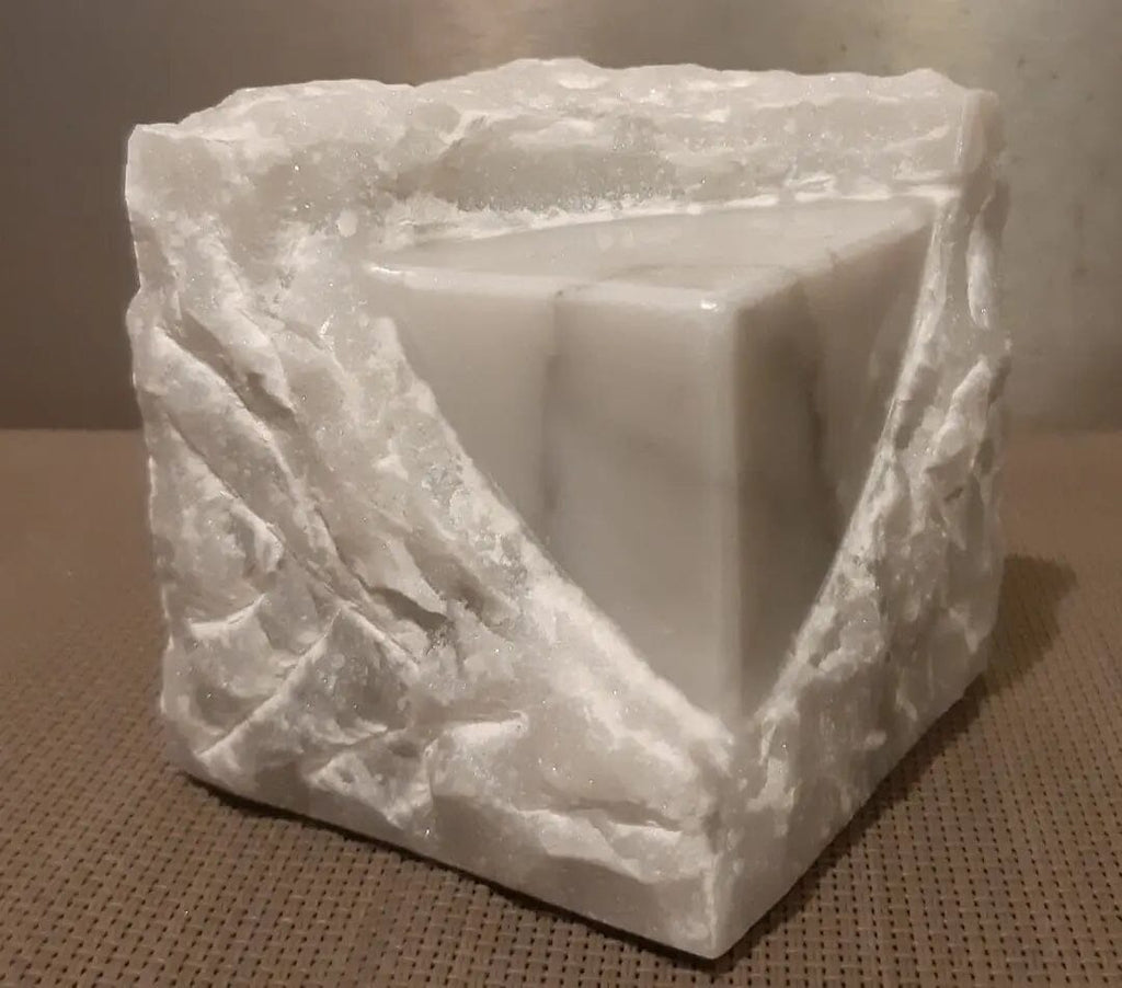 BONNES AFFAIRES - Sculpture « Cube » marbre de Carrare 8x8cm sculpture Nos Colonnes - Boutique Maçonnique 