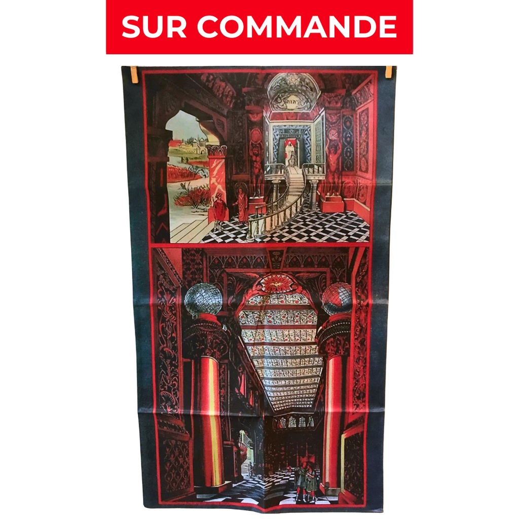 Tapis de Loge 2° Degré Emulation & Rite d’York - Satin (128x85cm) Nos Colonnes - boutique maçonnique 