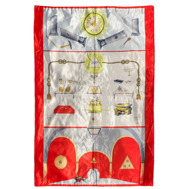 Tapis de Loge 14° Degré REAA - Satin (128x85cm) - Nos Colonnes