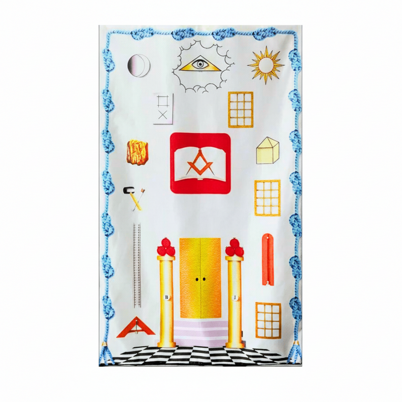 Tapis de Loge 1° Degré REAA - Satin (128x85cm) - Nos Colonnes