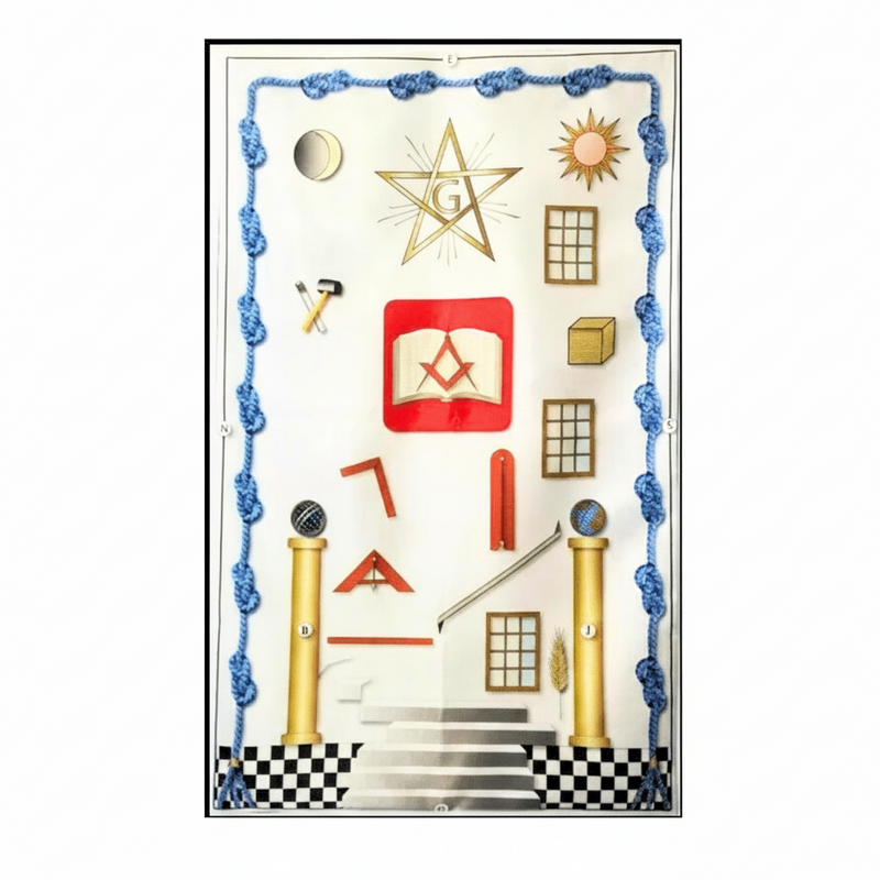 Tapis de Loge 2° Degré REAA (1) - Satin (128 x 85 cm) - Nos Colonnes