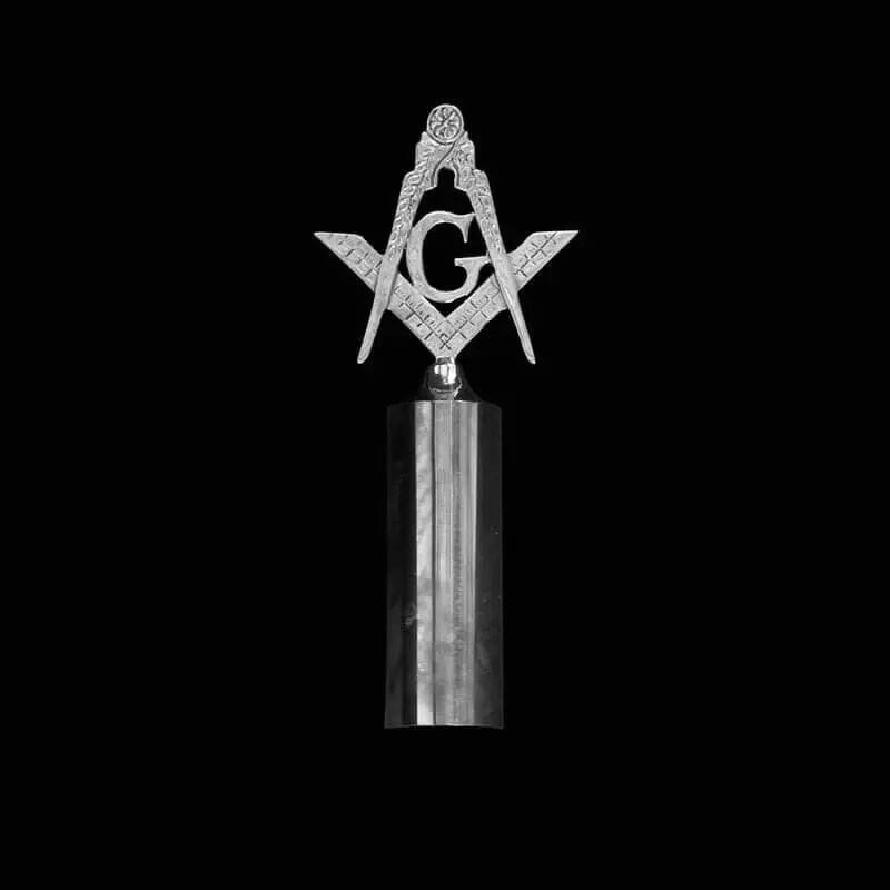 Tête de Canne Maître des Cérémonies (argentée) - Rite d’York bijoux Nos Colonnes - Boutique Maçonnique 