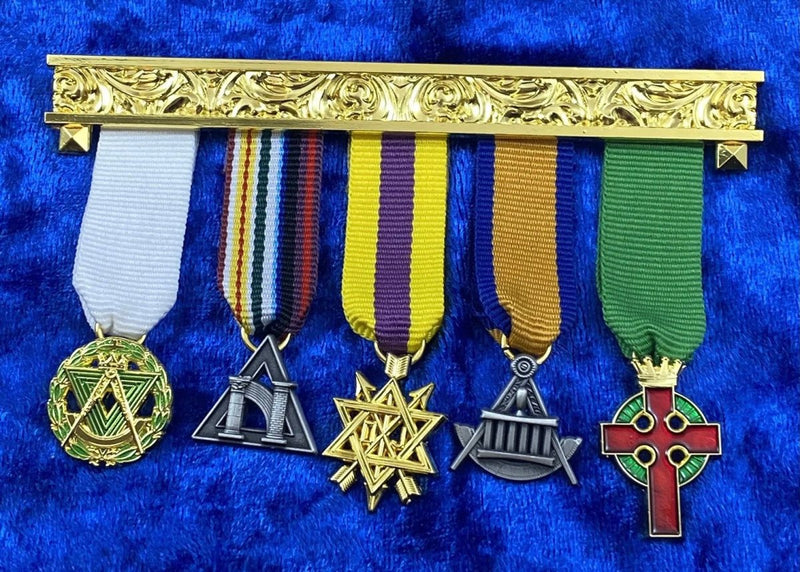 Barre 5 bijoux miniatures Passé Président - Degrés Maçonniques Alliés (style américain) - Nos Colonnes