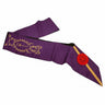 Master Mason deluxe purple Sash. Ankh/Rosette. Natural Silk - Memphis-Misraïm Rite (ORUMM)
