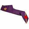 Master Mason purple Sash. Square & Compass/Rosette. Natural Silk - Memphis-Misraïm Rite (ORUMM)
