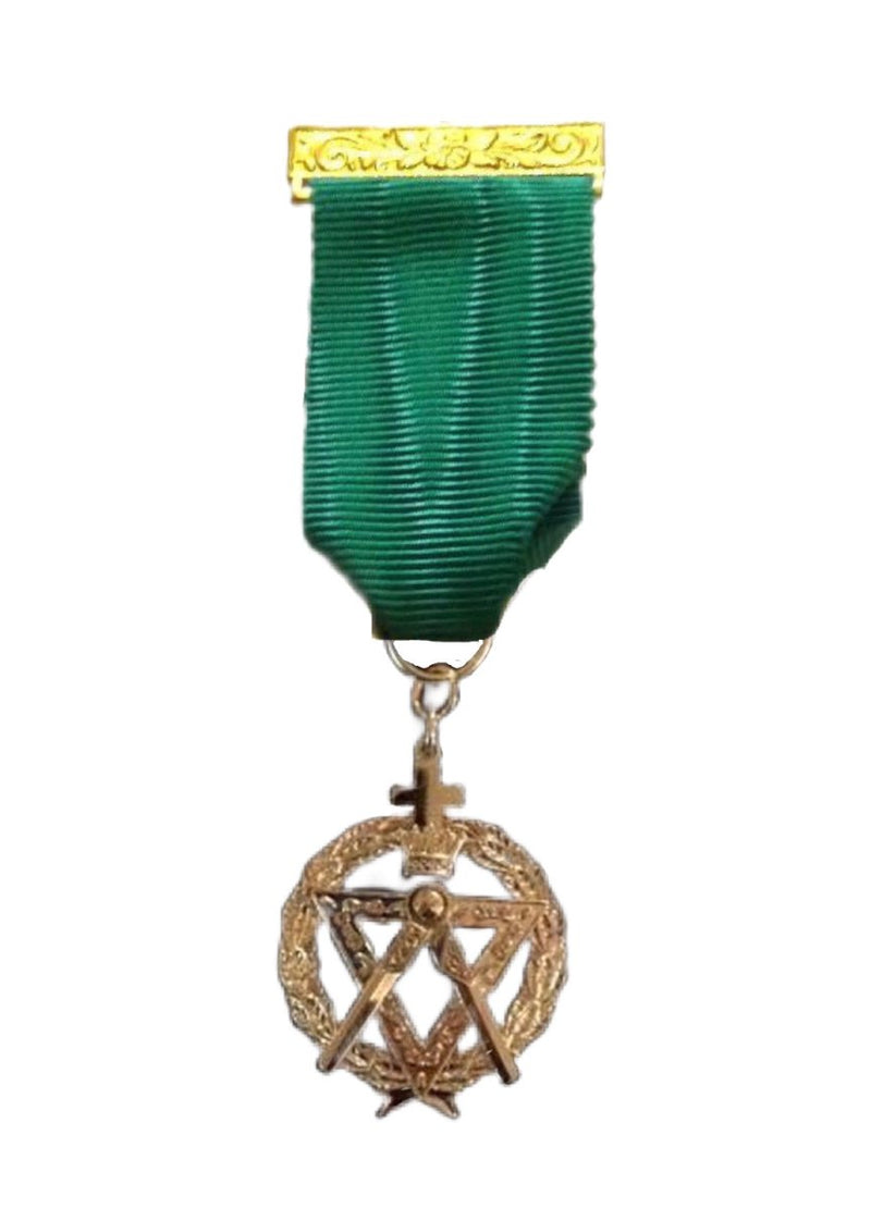 Bijou de poitrine Souverain Maître (ruban vert) - Degrés Maçonniques Alliés (style canadien) - Nos Colonnes
