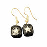 Boucles d'oreilles translucides en verre fusionné avec étoile blanche N°6