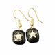 Boucles d'oreilles translucides en verre fusionné avec étoile blanche N°6