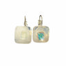 Boucles d'oreilles translucides nacrées en verre fusionné N°8